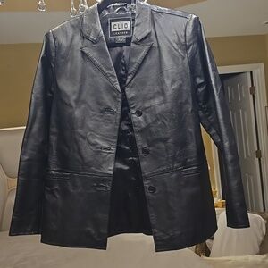 Clio Black Leather Jacket